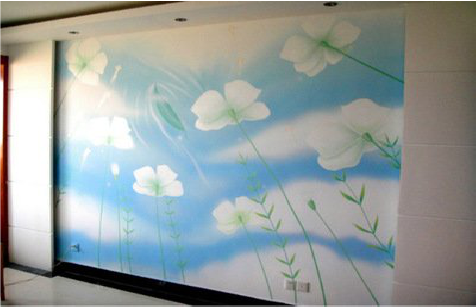 子洲画墙绘怎么画好白云的蓬松感？