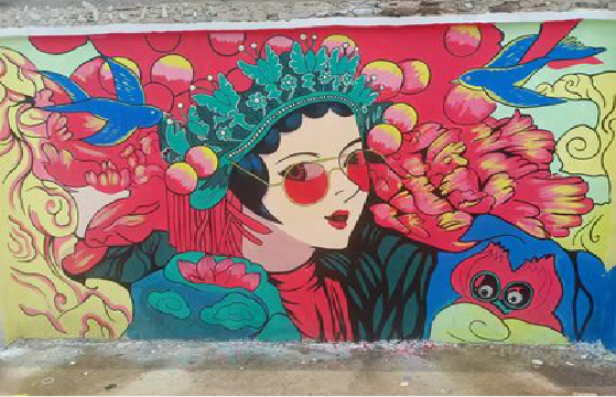 子洲墙体彩绘-网红墙