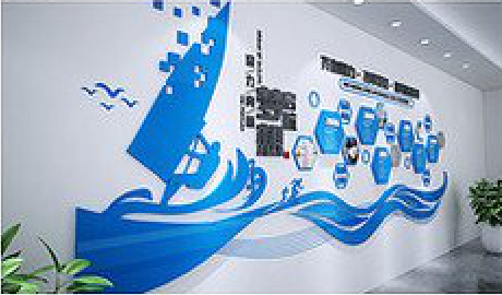子洲海浪主题文化墙如何设计？