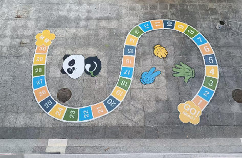 子洲地面游戏彩绘