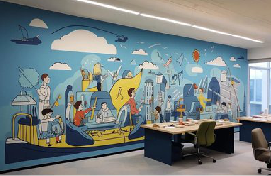 子洲办公室墙绘的特点。