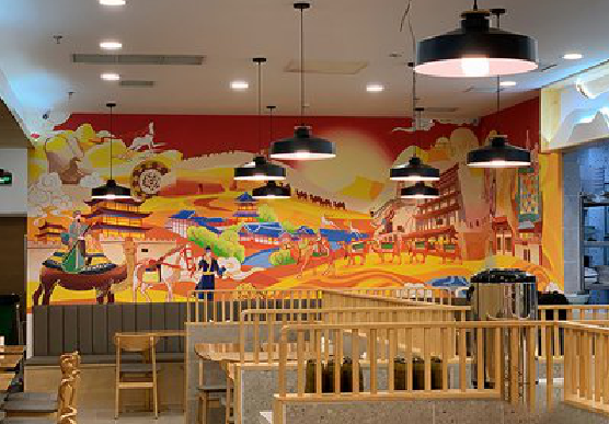 子洲商业空间彩绘介绍。