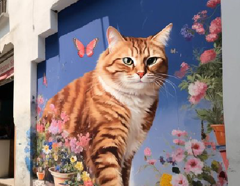 子洲自己绘制有个性的手绘墙