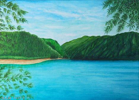 子洲在墙绘中，如何绘画绿水青山？