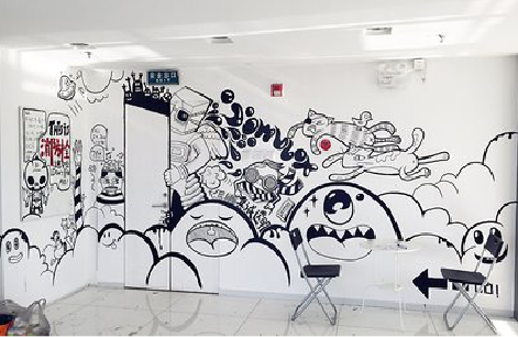 子洲手绘墙并非传统涂鸦。